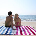 Bornbay Cotton Oversized Beach Towel - Extra Large 40"X70" Plush Thick Pool Towel, XL Fluffy Multi Blue Beach Towels Stripe Swimming Towel for Adults Mens Women