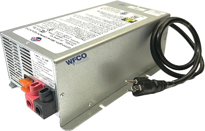 WFCO Genuine WF-9875-AD-CB RV Converter/Charger Deckmount 75Amp DC Output with Patented Auto Detect™ Technology Lead Acid Lithium Multi-Stage Charging