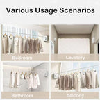Retractable Clothesline Indoor,Bathroom Clothesline Retracting Heavy Duty Clothes Drying Laundry Line Travel Clothesline for Hotel Room Wall Mounted Stainless Steel Line-13.8 Feets,White
