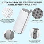 Shoe Washing Bag, Laundry Shoe Bag, Reusable Shoe Washing Bag, 360 ° Deep Cleaning,Suitable for All Shoe Types, With Self-Locking Zipper, 2-pack (White)