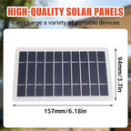 5W Solar Panel Charger, Solar Panels Professional Monocrystalline High Efficiency USB Solar Cell Maintainer for Laptops, Radios and Cell Phones with Solar Generator