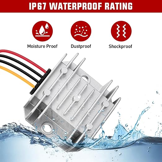 Nilight 24V to 12V Voltage Converter 120W 10A Regulator Step Down to 12VDC Waterproof DC Convert Reducer Power Supply Transformer Module for Golf Cart Scooters Trucks