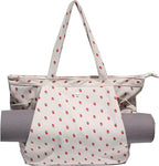 ESVAN Corduroy Yoga Tote Bag Gifts for Women Drawstring Yoga Mat Bag for Office Workout Travel Carryall Pilates Gym