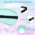 BBTO 4 Pcs Silk Sleep Eye Masks Smooth Soft Satin Eye Covers with Adjustable Strap Blindfold for Sleeping Blocking Out Lights Travel Relaxation（Light Green, Emerald, Silver, Light Pink）