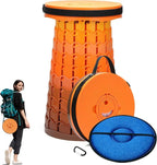 Spisces Upgraded Collapsible Stool with Cushion, 1000 lbs Capacity & 19.7-in High, Wider & Taller Heavy Duty Portable Telescoping Foldable Seat for Adults Camping, Travel, Music Festivals, Outdoors