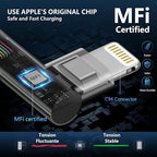 USB C to Lightning Cable 10FT [Apple MFi Certified] 3Pack Long iPhone Charger Cable 90 Degree i Phone Fast Charging Nylon Braided USB Lightning Cable for iPhone 14/13/12/11/Pro/Max/Plus/8/7/6/5S