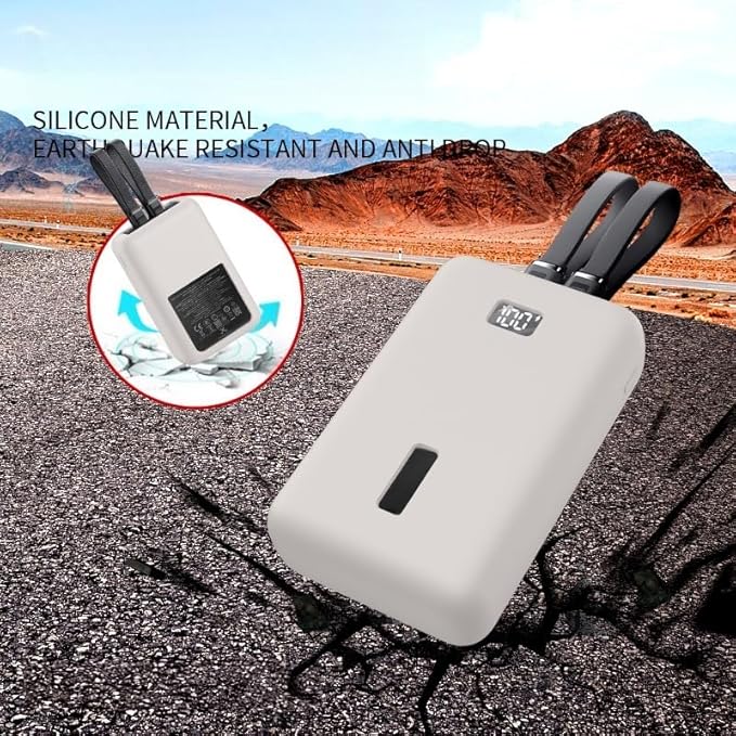 for Anker Zolo 20000mAh 30W Case - Soft Silicone Protective Cover, Drop-Resistant Power Bank Sleeve, Anti-Slip Portable Charger Skin for Travel Daily Use (Gray)