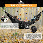 Covacure Camping Hammock - Lightweight Double Hammock, Hold Up to 772lbs, Portable Hammocks for Indoor, Outdoor, Hiking, Camping, Backpacking, Travel, Backyard, Beach (Black)