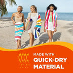 Kaufman - Joey Velour Colored Classic Multi-Color Stripe Beach & Pool Towel - Large 100% Combed Cotton Beach Towel - Soft & Absorbent Colorful Towels - 30" x 60" (2-Pack)