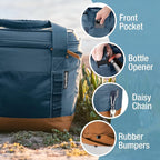 CleverMade Pacifica Collapsible Cooler Bag – Small Portable Cooler Bag for Travel, Foldable Insulated Cooler for Beach, Picnic & Road Trips, Holds Up to 18 Cans, Leakproof Soft Carry Cooler - Ocean