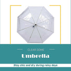 Capelli New York Adult Umbrella, Clear Umbrella for Rainy Days, Travel Essentials, Must-Have College Dorm Essentials