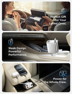 LISEN Retractable Car Charger for iPhone, for iPhone 17 Pro Max 16 15 14 13 12 Plus Mini, Cute 4 in 1 Retractable USB C Car Charger Fast Chareg for Women Men, 84W Fast Charging Car Accessorie