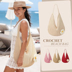 Premillow Crochet Beach Bags for Women, Summer Beach Tote Bag, Mesh Cute Beach Purse, Aesthetic Knit Bag Handbag Shoulder Bag