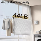 Retractable Clothesline Indoor,Bathroom Clothesline Retracting Heavy Duty Clothes Drying Laundry Line Travel Clothesline for Hotel Room Wall Mounted Stainless Steel Line-13.8 Feets,White