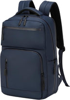 Waterproof Laptop Backpack for Men & Women, Flight Approved Anti-Theft Daypack with 15.6-inch Laptop Sleeve (Blue)