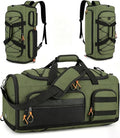 Searock 45L Gym Bag for Men, 3-In-1 Duffle Bag Backpack for Travel, Sports Duffel Bags for Gym Workout, Weekender Overnight Bag with Shoe Compartment, Wet Pocket, Green