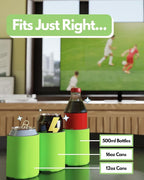 PartyPrints 25 Pack Lime Green Blank Can Cooler Sleeves, Customizable Bulk Insulated Foam for Beer, Collapsible Plain Drink Holder, Cold Soda Insulator, 12oz Regular, 16oz Tall Cans