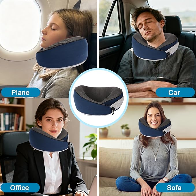 Travel Pillows for Airplanes,Neck Pillow for Traveling, Memory Foam Travel Pillows Neck Support Sleep for Long Flight,Suitable for Airplanes,Offices and Cars
