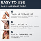 Peace&Quiet PQ Wax Ear Plugs for Sleeping, Swimming - 50 Noise Cancelling Silicone Gel Wax Earplugs, Ear Protection for Sleep and Swim, Soft Pillows with Sound Blocking Level 32Db, (50 Pillows)