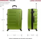 SwissGear 7366 Signature Hardside Expandable Luggage with Spinner Wheels, TSA Lock, Cup-Holder, Green, 2-Piece Set (19/27)