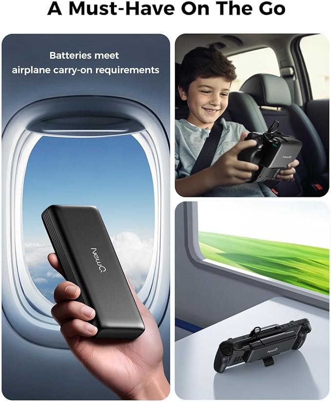 NEWQ 2-in-1 Steam Deck Battery Bank & Stand for Steam Deck/Steam Deck OLED, 20000mAh 65W PD3.0 Fast Charging Power Bank, Steam Deck Accessories, with Dual USB C Cables（Not Suitable for Case） NQ-SD-02