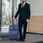 Hanke 20 Inch Softside Expandable Carry On Luggage with Spinner Wheels, Rolling Suitcase Travel Luggage with TSA Approved Luggage,Blue