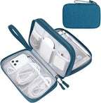 FYY Electronic Organizer, Large Travel Cable Organizer Bag Pouch Electronic Accessories Carry Case Portable Waterproof Double Layers All-in-One Storage Bag for Cable, Cord, Charger, Phone, Dark Green