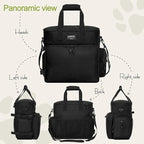 LARIPOP Dog Travel Bag Airline Friendly for Small Medium Large Dogs, Pet Travel Organizer with Collapsible Bowls Food Containers Mat, Waterproof Portable Tote for Dog Outdoor Travel