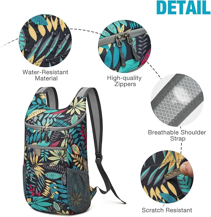 G4Free Lightweight Packable Hiking Backpack for Men Women Small Hiking Daypacks Foldable Shoulder Pack Casual Outdoor Bag 11L