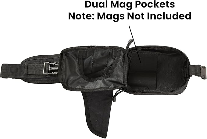 Concealed Carry Fanny Pack for Men and Women CCW Drop Down Holster Waist Bag Tactical EDC Pistol Pouch for Running and Hiking, Black