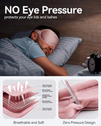 Weighted Sleep Mask for Women: 3D Contoured Blackout Eye Mask for Eyelash Extensions, Zero Pressure Memory Foam Blindfold, Self-Care Relaxation Gift, Travel & Long Flight Essentials (Pink)