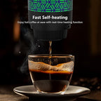 HX HECLX Coffee Maker Gift Set for Camping,Battery Powered Portable Electric Espresso Machine, Rechargeable Coffee Maker Self Heating Ground Coffee Capsule for RV, Hiking (Green mix Black)