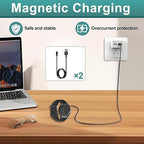 2 Pcs Smart Watch Charger, 2-Pin 2.84 mm Magnetic USB Charging Cable, Replacement Charger Cord Compatible with Letsfit, YAMAY, Willful, UMIDIGI, Fitpolo, Blackview, Dirrelo, Lifebee, Hamile
