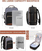 LOVEVOOK 40L Travel Backpack for Women & Men, Airline Approved Carry On Luggage with 3 Packing Cubes, TSA Overnight Bags, Waterproof Personal Item Bag, Weekender Essentials Backpacks fits 17" Laptop