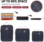 PFEYRPK Lightweight Compression Packing Cubes for Suitcases, Compressible Expandable Travel Packing Organizer with Clear Toiletries and Backpack Bag, Travel Essentials for Carry on Luggage 7 Set