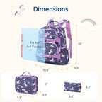 mommore Kids Backpack for Girls 4-8 with Lunch Box Elementary Kindergarten Preschool School Backpack 15'' Fit Folders Bottles, PInk Colorful Flowers