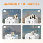 TESSAN Universal Travel Adapter, International Power Adapter with 2 USB C 2 USB A Ports, Travel Plug Adaptor Worldwide for US to Europe UK Italy Ireland Australia France Germany(Type C G A I)