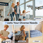 Veken 9/11 Set Compression Packing Cubes for Travel Essentials,Compressible Expandable Large Luggage Suitcase Organizer Bags for Clothing,Durable Space Saver Storage Bags(Light Blue)