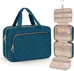 Wedama Toiletry Bag for Women, Medium Cosmetic Travel Bag, Hanging Toiletry Bag for Bathroom, Thickened PVC Waterproof Makeup Bag, Toiletries Bag for Travel Business Trips and Camping, Dark Blue