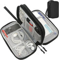 CAAORDKSO Electronics Organizer Travel Bag, Small Cable Organizer Case Waterproof Accessories Pouch, Travel Electronic Carrying Case for Cord, Charger, Phone, USB, Power Bank, Earphone (Black, Medium)
