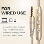 ARTIX CL750 Wired Headphones with Mic — Noise Isolating On-Ear Headphones for Computer and Laptop Wired, Plug in Corded Headphone with Wire (Foldable, Aux Jack 3.5mm)