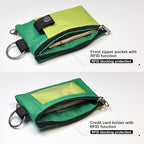 CHENSPRX Minimalist RFID Blocking Small Wallet with ID Window,WaterResistant Zip Id Case Wallet with Lanyard Keychain for Cards,Cash,Travel,Women,Men