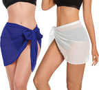 CHICGAL 2 Pieces Women Beach Sarong Bathing Suit Wrap Skirt Sheer Bikini Swimsuit Cover Ups for Swimwear