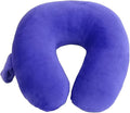 Wolf Essentials Kids Travel Neck Pillow - Cozy Soft Microfiber, Compact Design for Airplane, Car Seat, or Toddler Travel Support – Purple