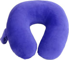 Wolf Essentials Kids Travel Neck Pillow - Cozy Soft Microfiber, Compact Design for Airplane, Car Seat, or Toddler Travel Support – Purple