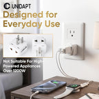 UK to US Travel Adapter, India to US Plug Adapter, Unidapt Adapters for USA, 2-Pack, Plug Converter, USA Travel Adapter, EU to US with Dual Inputs, Universal to American Outlet Plug