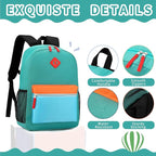 Backpack Set for Girls Boy Kids Backpack with Lunch Box for Elementary Primary Kindergarten School Bag (Pink Green, Large)