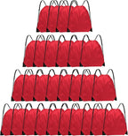 Grneric Drawstring Bags 28 Pcs String Backpack Bulk Cinch Bag Sackpack for Men Women Gym(Red)