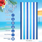 Redbaker 16 Packs 59 x 28 inches Oversized Vertical Stripe Beach Towel Bulk Extra Large Pool Towels Set Microfiber Quick Dry Swim Towel Blanket for Women Men Adult Bath Travel(Gradient Color)