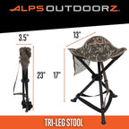 ALPS OutdoorZ Tri-Leg Stool Mossy Oak Original Bottomland Folding Hunting Stool with Steel Frame, 600D Polyester Fabric, Compact Packable Design & Carry Strap for Turkey Hunting & Camping